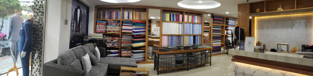 Book an appointment Visit our store r tailored clothes are made for you by hand using high quality fabrics from Italy creating custom made clothing for our clients