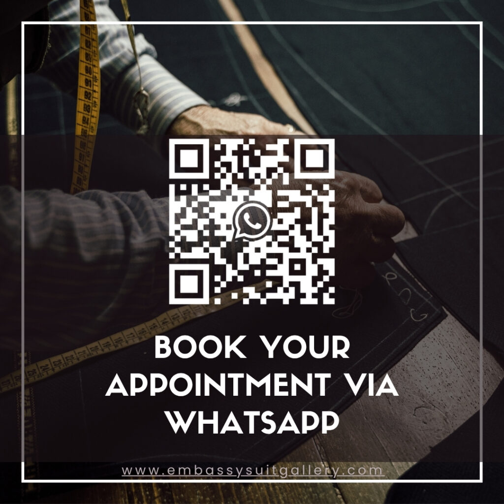Custom tailoring appointment – message us on whatsapp